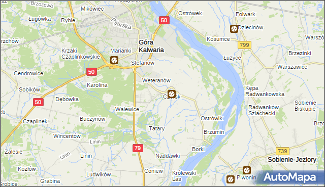 mapa Czersk gmina Góra Kalwaria, Czersk gmina Góra Kalwaria na mapie Targeo