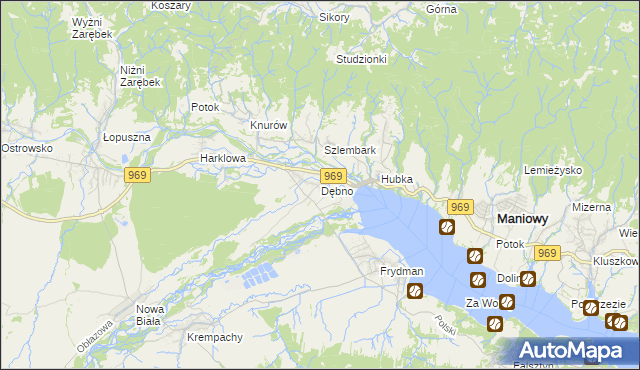 mapa Dębno gmina Nowy Targ, Dębno gmina Nowy Targ na mapie Targeo