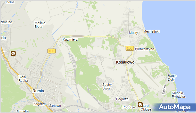 mapa Dębogórze, Dębogórze na mapie Targeo