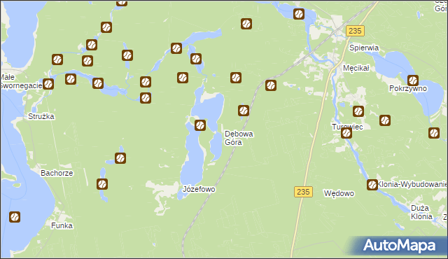 mapa Dębowa Góra gmina Brusy, Dębowa Góra gmina Brusy na mapie Targeo