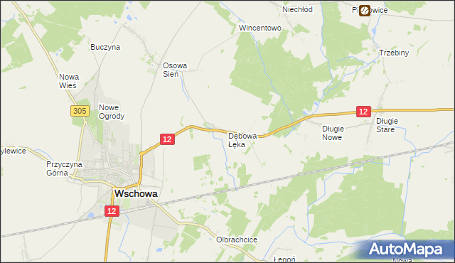 mapa Dębowa Łęka, Dębowa Łęka na mapie Targeo