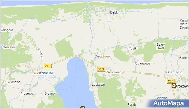 mapa Dmuchowo gmina Krokowa, Dmuchowo gmina Krokowa na mapie Targeo