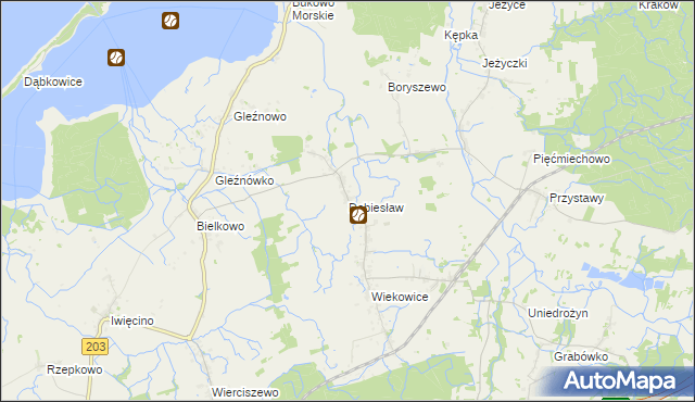 mapa Dobiesław gmina Darłowo, Dobiesław gmina Darłowo na mapie Targeo