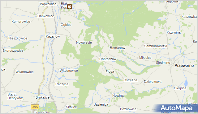 mapa Dobroszów gmina Przeworno, Dobroszów gmina Przeworno na mapie Targeo