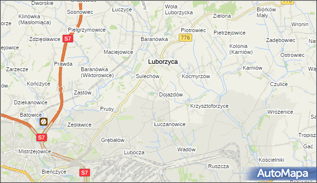 mapa Dojazdów, Dojazdów na mapie Targeo