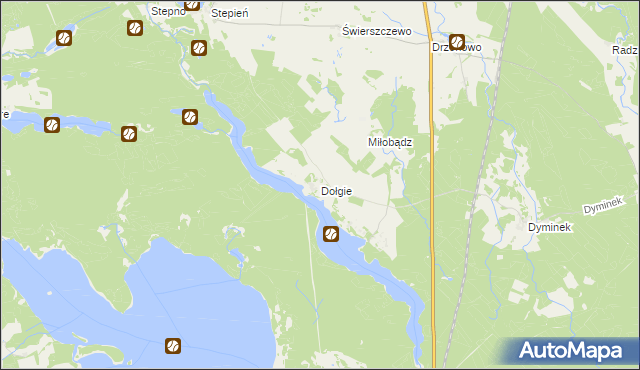 mapa Dołgie gmina Biały Bór, Dołgie gmina Biały Bór na mapie Targeo