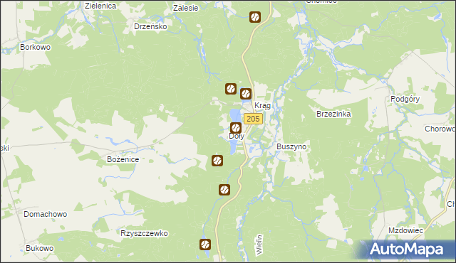 mapa Doły gmina Polanów, Doły gmina Polanów na mapie Targeo