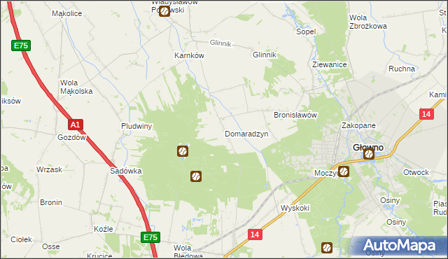 mapa Domaradzyn, Domaradzyn na mapie Targeo