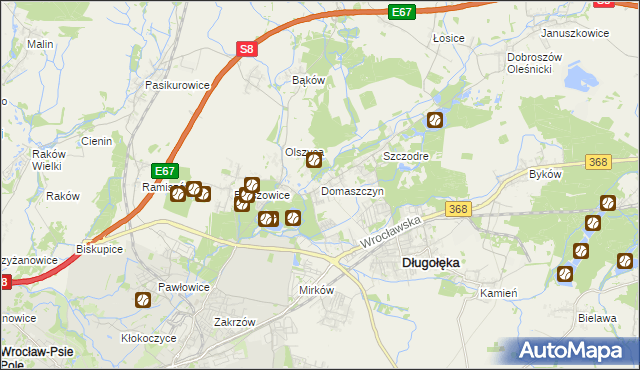 mapa Domaszczyn, Domaszczyn na mapie Targeo