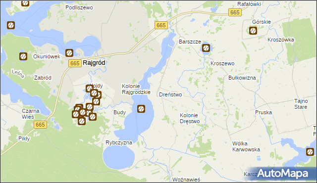 mapa Dreństwo, Dreństwo na mapie Targeo