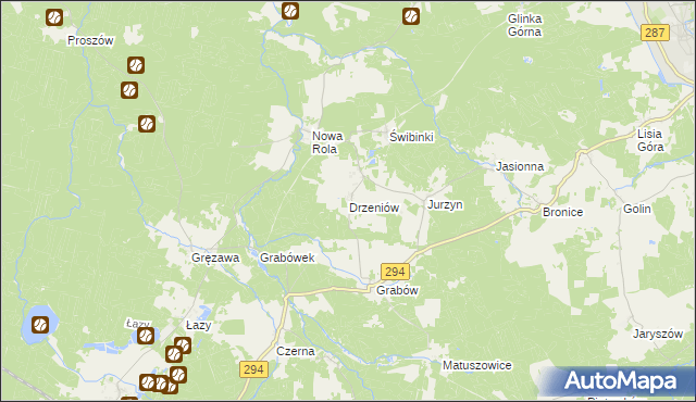 mapa Drzeniów gmina Tuplice, Drzeniów gmina Tuplice na mapie Targeo