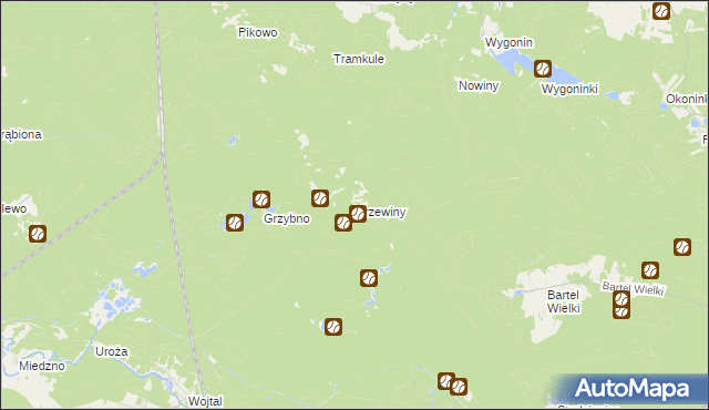 mapa Drzewiny, Drzewiny na mapie Targeo