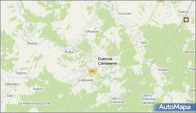 mapa Dubicze Cerkiewne, Dubicze Cerkiewne na mapie Targeo