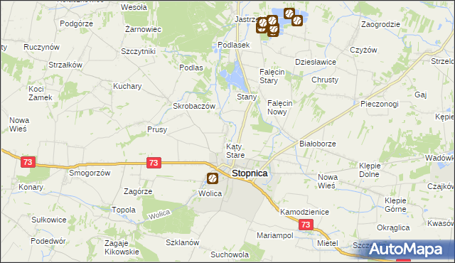 mapa Folwarki gmina Stopnica, Folwarki gmina Stopnica na mapie Targeo