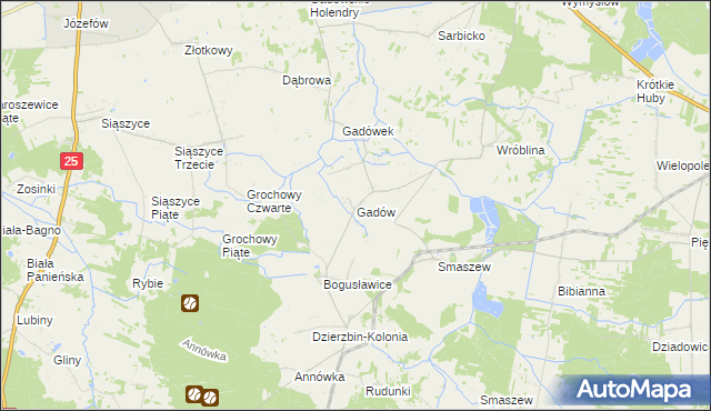 mapa Gadów, Gadów na mapie Targeo