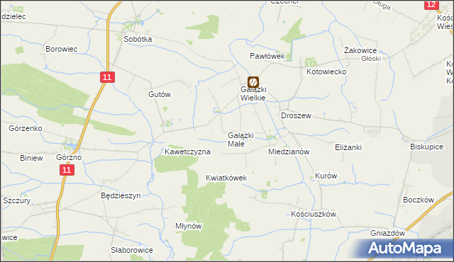 mapa Gałązki Małe, Gałązki Małe na mapie Targeo