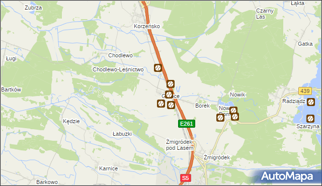 mapa Garbce, Garbce na mapie Targeo