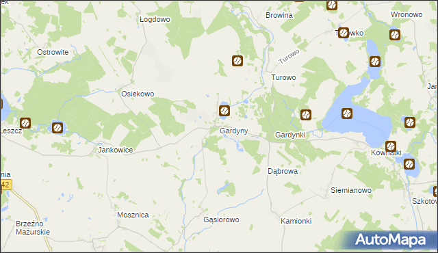 mapa Gardyny, Gardyny na mapie Targeo