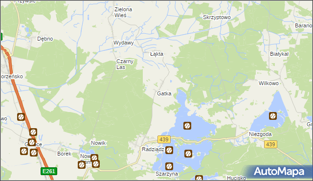 mapa Gatka gmina Żmigród, Gatka gmina Żmigród na mapie Targeo