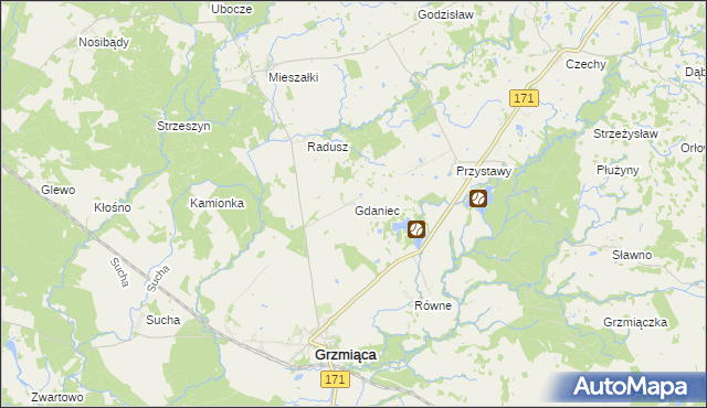 mapa Gdaniec, Gdaniec na mapie Targeo