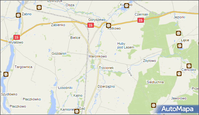 mapa Gębice gmina Mogilno, Gębice gmina Mogilno na mapie Targeo