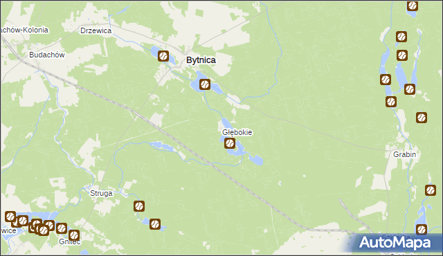 mapa Głębokie gmina Bytnica, Głębokie gmina Bytnica na mapie Targeo