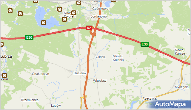 mapa Glińsk, Glińsk na mapie Targeo