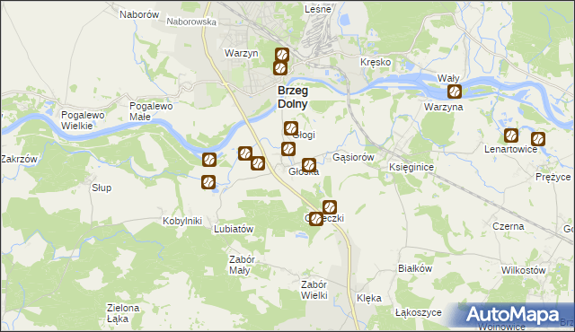 mapa Głoska, Głoska na mapie Targeo