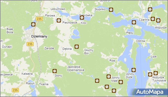 mapa Głuchy Bór, Głuchy Bór na mapie Targeo