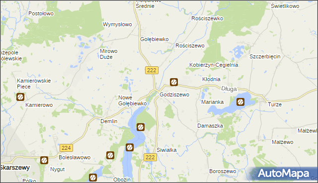 mapa Godziszewo gmina Skarszewy, Godziszewo gmina Skarszewy na mapie Targeo