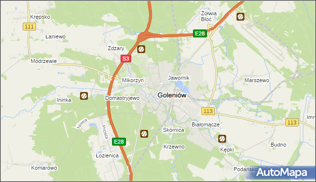 mapa Goleniów, Goleniów na mapie Targeo