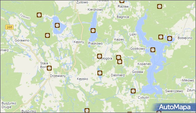 mapa Gołogóra gmina Polanów, Gołogóra gmina Polanów na mapie Targeo