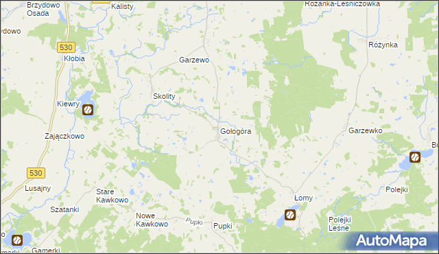 mapa Gołogóra gmina Świątki, Gołogóra gmina Świątki na mapie Targeo