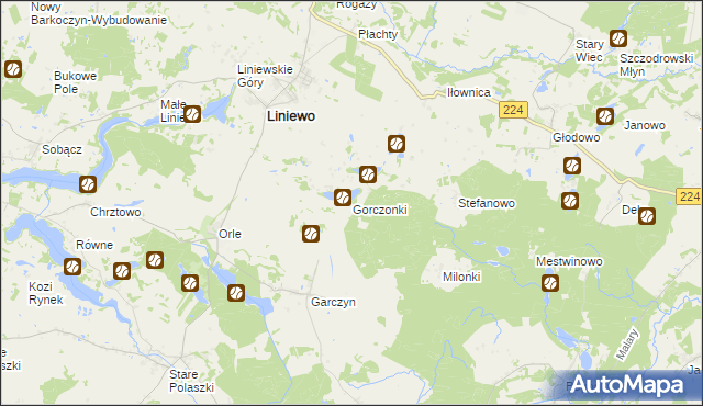 mapa Gorczonki, Gorczonki na mapie Targeo