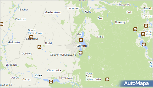 mapa Górzno powiat brodnicki, Górzno powiat brodnicki na mapie Targeo