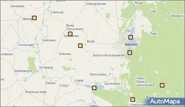 mapa Górzno-Wybudowanie, Górzno-Wybudowanie na mapie Targeo