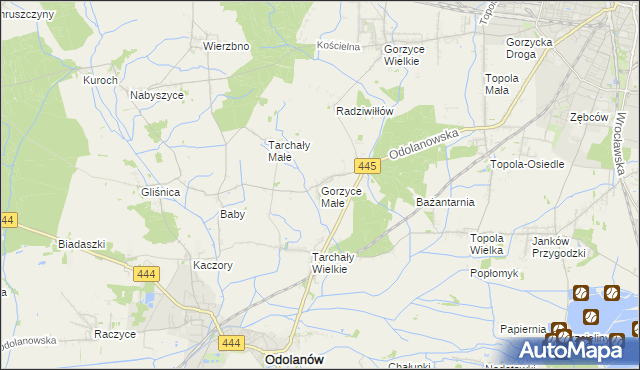 mapa Gorzyce Małe, Gorzyce Małe na mapie Targeo