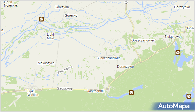 mapa Goszczanówko, Goszczanówko na mapie Targeo