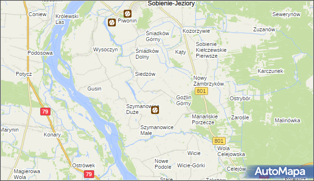 mapa Goźlin Mały, Goźlin Mały na mapie Targeo