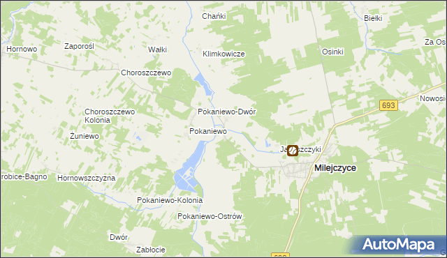 mapa Grabarka gmina Milejczyce, Grabarka gmina Milejczyce na mapie Targeo