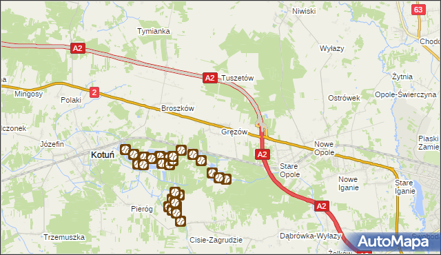 mapa Gręzów, Gręzów na mapie Targeo