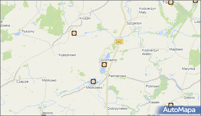 mapa Gromadno gmina Wyrzysk, Gromadno gmina Wyrzysk na mapie Targeo