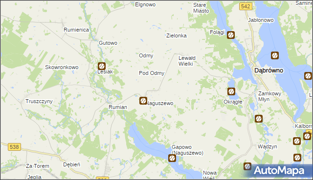 mapa Groszki gmina Rybno, Groszki gmina Rybno na mapie Targeo