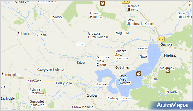 mapa Gruszka Mała Druga, Gruszka Mała Druga na mapie Targeo