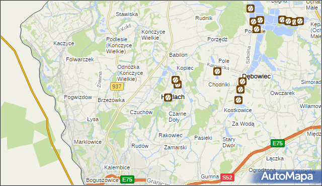 mapa Hażlach, Hażlach na mapie Targeo