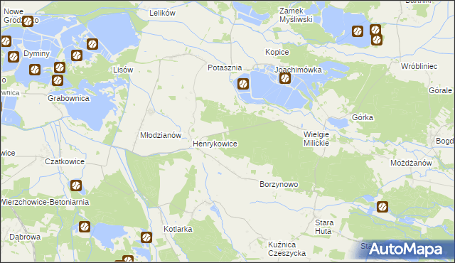 mapa Henrykowice Gajówka, Henrykowice Gajówka na mapie Targeo