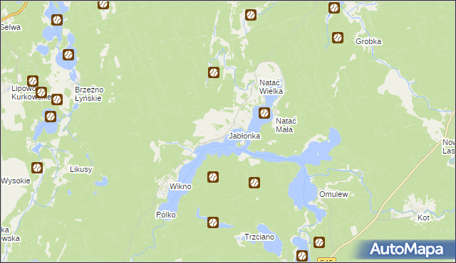 mapa Jabłonka gmina Nidzica, Jabłonka gmina Nidzica na mapie Targeo