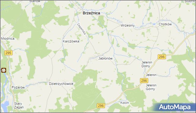 mapa Jabłonów gmina Brzeźnica, Jabłonów gmina Brzeźnica na mapie Targeo