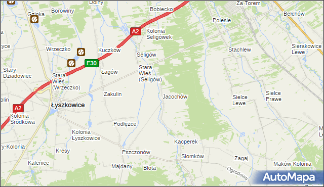 mapa Jacochów, Jacochów na mapie Targeo