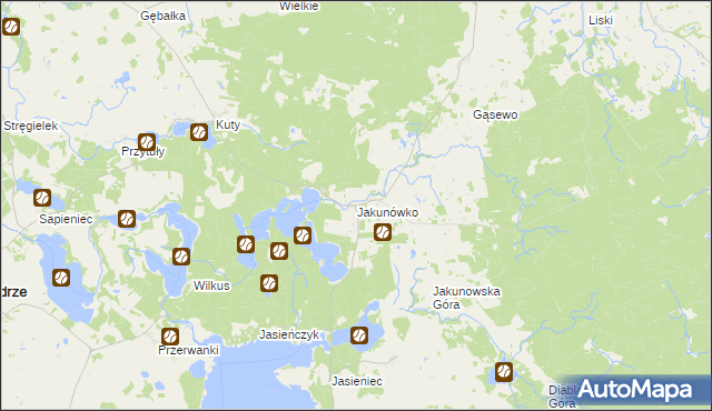 mapa Jakunówko, Jakunówko na mapie Targeo